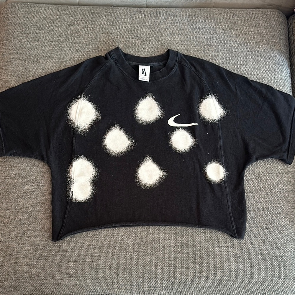 Nike Black and White Graphic Crop Top